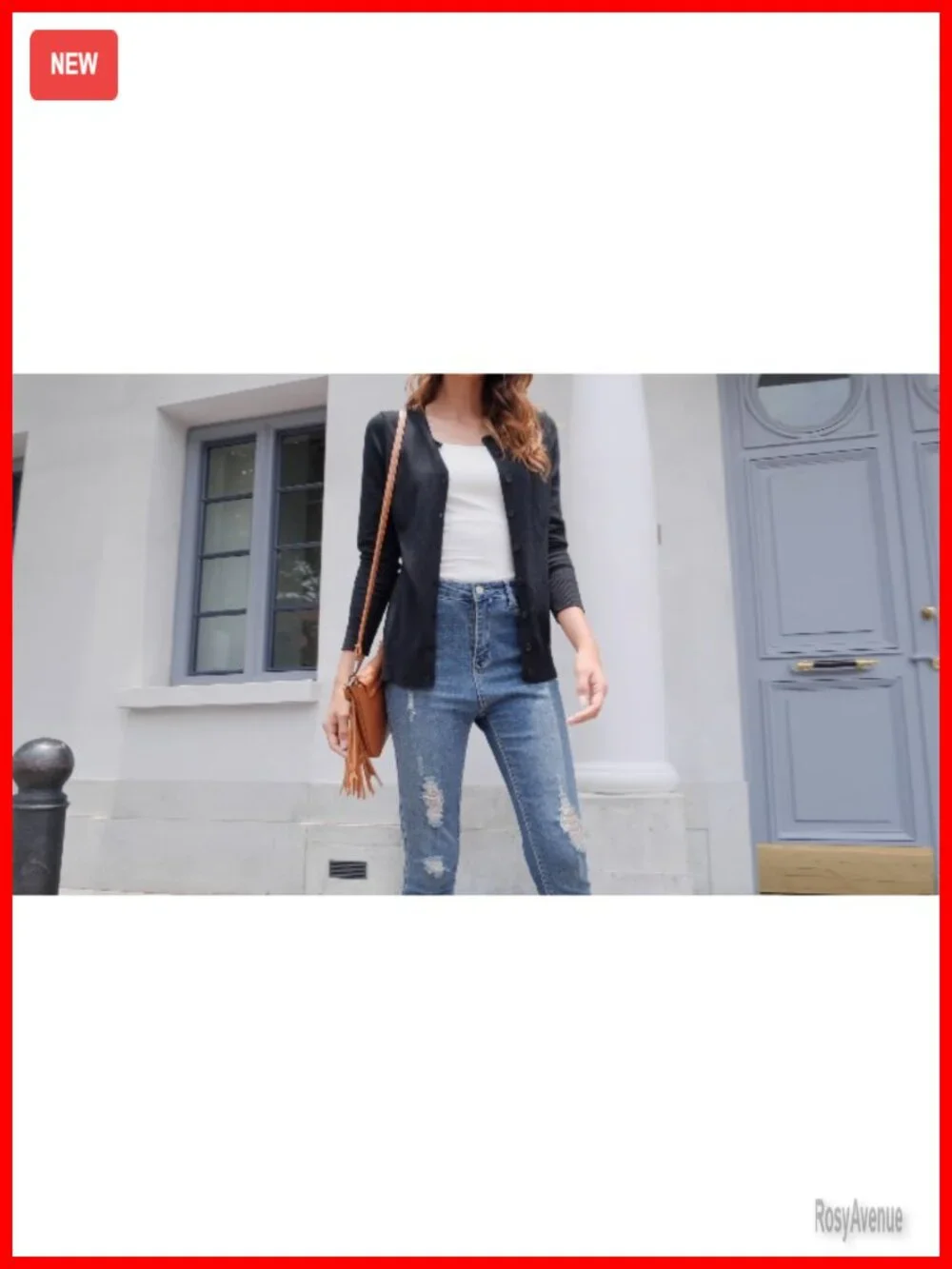 Slim Fit Crew Neck Button Down Long Sleeve Soft Knit Cardigan Sweater